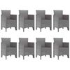 vidaXL Ensemble de salle &agrave; manger pour jardin 9 pcs Blanc