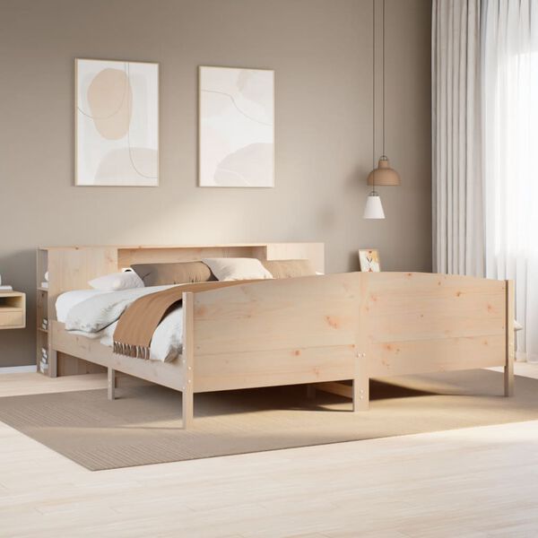 vidaXL Lit biblioth&egrave;que sans matelas 180x200 cm bois massif de pin