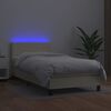 vidaXL Sommier &agrave; lattes de lit avec matelas et LED Cr&egrave;me 90x190cm