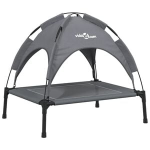 vidaXL Lit pour chien avec auvent anthracite tissu Oxford et acier