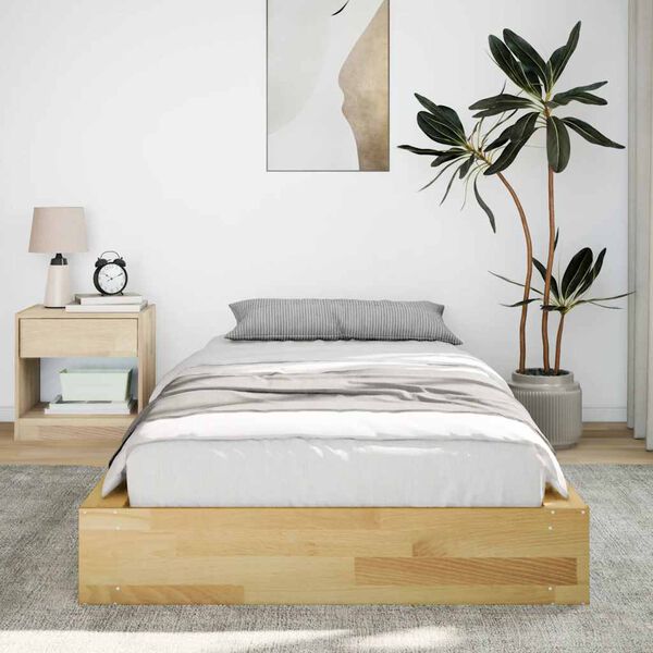 vidaXL Cadre de lit sans matelas 80x200 cm bois massif de ch&ecirc;ne