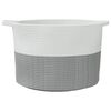 vidaXL Panier &agrave; linge gris et blanc &Oslash;55x36 cm coton