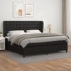 vidaXL Sommier &agrave; lattes de lit avec matelas Noir 200x200 cm Similicuir