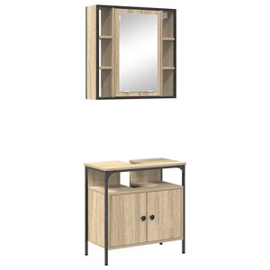 vidaXL Ensemble de mobilier de salle de bain 2 pi&egrave;ces Marron