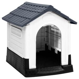 vidaXL Niche pour chien Gris 57x68x66 cm Polypropyl&egrave;ne