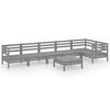 vidaXL Salon de jardin 7 pcs Bois de pin massif Gris