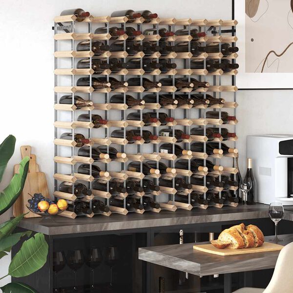 vidaXL Casier &agrave; bouteilles 120 bouteilles Pin&egrave;de solide