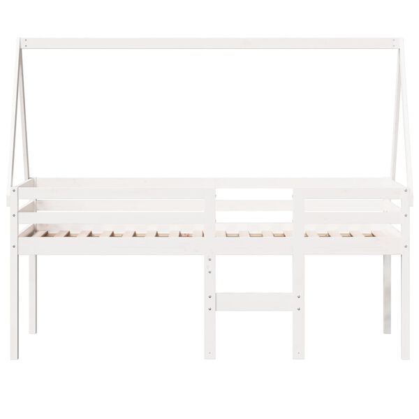 vidaXL Lit haut sans matelas blanc 75x190 cm bois de pin massif