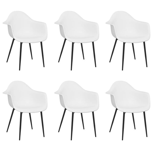 vidaXL Chaises &agrave; manger lot de 6 blanc PP