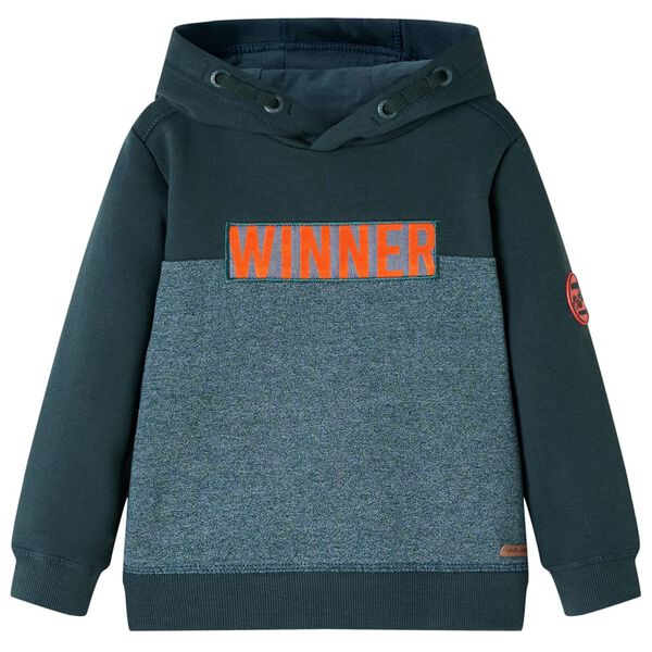 Sweatshirt &agrave; capuche pour enfants vert fonc&eacute; 116
