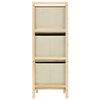 vidaXL Étagère de rangement 6 paniers Tissu Bois de cèdre Beige