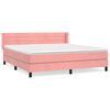 vidaXL Sommier &agrave; lattes de lit avec matelas Rose 180x200 cm Velours
