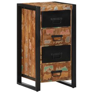 vidaXL Armoire &agrave; tiroir multicolore 40x40x90 cm bois de r&eacute;cup&eacute;ration