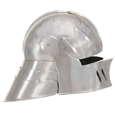 vidaXL Casque de chevalier médiéval antique pour GN Argenté Acier