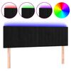 vidaXL T&ecirc;te de lit &agrave; LED Noir 144x5x78/88 cm Velours