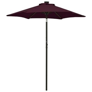 vidaXL Parasol de jardin avec lumi&egrave;res LED rouge bordeaux aluminium