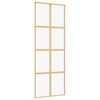 vidaXL Porte coulissante dor&eacute; 76x205 cm verre ESG clair et aluminium