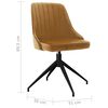 vidaXL Chaises &agrave; manger lot de 2 Marron Velours