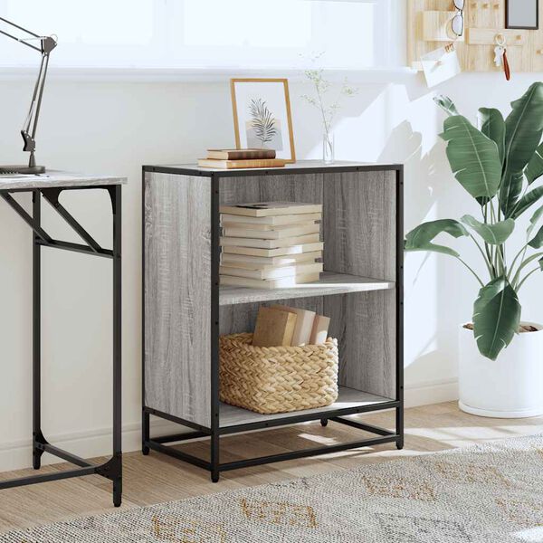 vidaXL Biblioth&egrave;que sonoma gris 60x35x76 cm bois d'ing&eacute;nierie