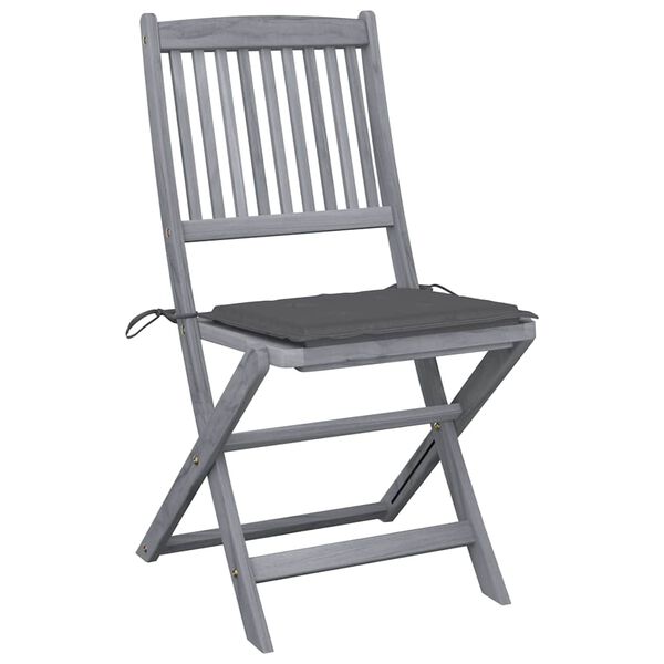vidaXL Chaises pliables d'ext&eacute;rieur lot de 6 et coussins Bois d'acacia