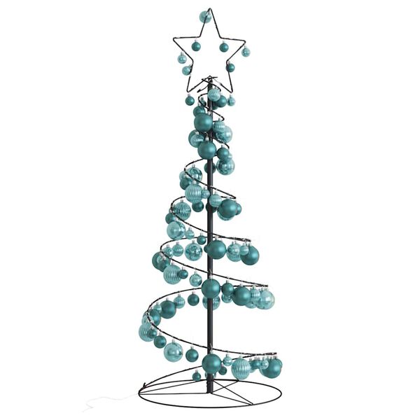 vidaXL Sapin de No&euml;l &agrave; LED avec boules 80 LED blanc chaud 120 cm