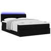 vidaXL Lit ottoman avec matelas et LED noir 140x190 cm tissu