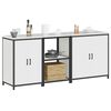 vidaXL Ensemble de rangement cuisine 3 pcs Blanc Acier lamin&eacute; &agrave; froid