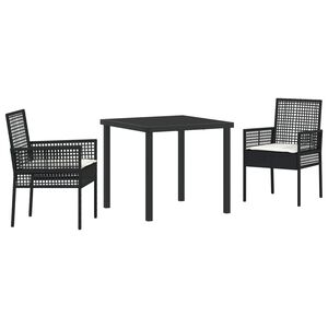 vidaXL Ensemble de salle &agrave; manger pour jardin 5 pcs Noir polyrotin