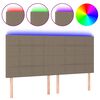 vidaXL T&ecirc;te de lit &agrave; LED Taupe 200x5x118/128 cm Tissu