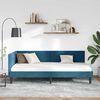 vidaXL Cadre de lit d'angle Bleu 100 cm x 200 cm VeloursetContreplaqu&eacute;