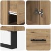 vidaXL Haut Armoire avec tiroir Ch&ecirc;ne artisanal 34,5 x 34 x 180 cm