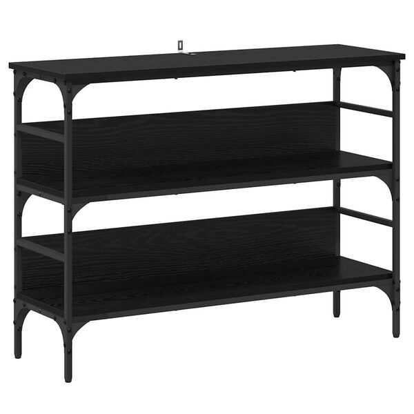 vidaXL Table console Ch&ecirc;ne noir 100 x 32 x 75 cm Bois d'ing&eacute;nierie