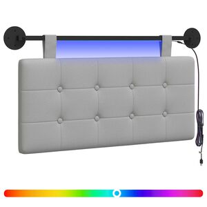 vidaXL T&ecirc;te de lit suspendue Avec lumi&egrave;re LED Gris nuage Tissu