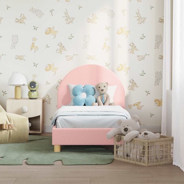 vidaXL Cadre de lit pour tout-petit avec t&ecirc;te de lit Rose 70 x 140 cm