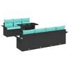 vidaXL Ensemble de canap&eacute; de jardin 8 pcs Noir Poly Rattan