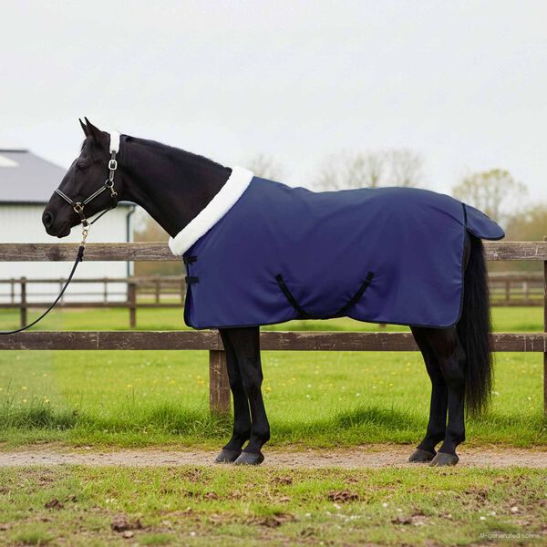 vidaXL Couverture &Eacute;quine Bleu marine 105 cm Fleece polaire