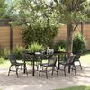 vidaXL Ensemble de salle &agrave; manger pour jardin 7 pcs Noir