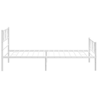 vidaXL Cadre de lit métal sans matelas et pied de lit blanc 100x190 cm