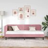 vidaXL Cadre de lit d'angle avec t&ecirc;te de lit Rose 80 x 200 cm Velours