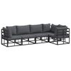 vidaXL Ensemble de canap&eacute; de jardin 5 pc Noir Aluminium