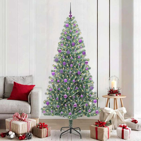 vidaXL Arbre de No&euml;l artificiel floconn&eacute; de neige avec lumi&egrave;re LED