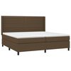 vidaXL Sommier &agrave; lattes de lit matelas et LED Marron fonc&eacute; 200x200 cm