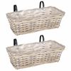 vidaXL Panier &agrave; jardini&egrave;re suspendu 2 pi&egrave;ces Gris naturel Rattan Kubu