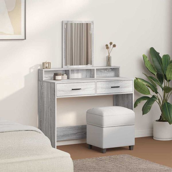 vidaXL Table de Toilette avec tiroir Gris Sonoma 100 x 41 x 140 cm