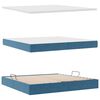 vidaXL Lit avec rangement et matelas Bleu fonc&eacute; 200 x 200 cm Velours