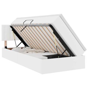 vidaXL Lit avec rangement et LED avec matelas Blanc pur 90 x 200 cm