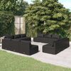 vidaXL Salon de jardin 12 pcs avec coussins résine tressée noir
