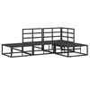 vidaXL Ensemble de canap&eacute; de jardin avec coussin 4 pcs Noir Aluminium