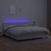 vidaXL Sommier &agrave; lattes de lit avec matelas et LED Blanc 160x200 cm