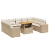 vidaXL Salon de jardin avec coussins 10 pcs beige r&eacute;sine tress&eacute;e